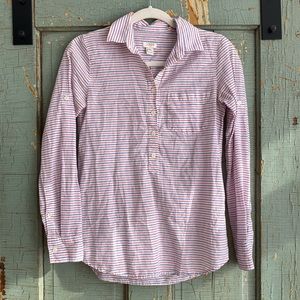 J. Crew Red White & Blue pin striped popover blouse